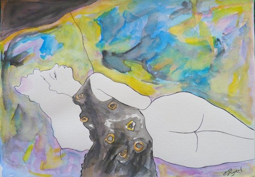 Éric PEYROL (XX) Aquarelle