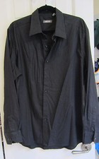 Men's Kenneth Cole Dressy Black Button Down Long Sleeve - XL