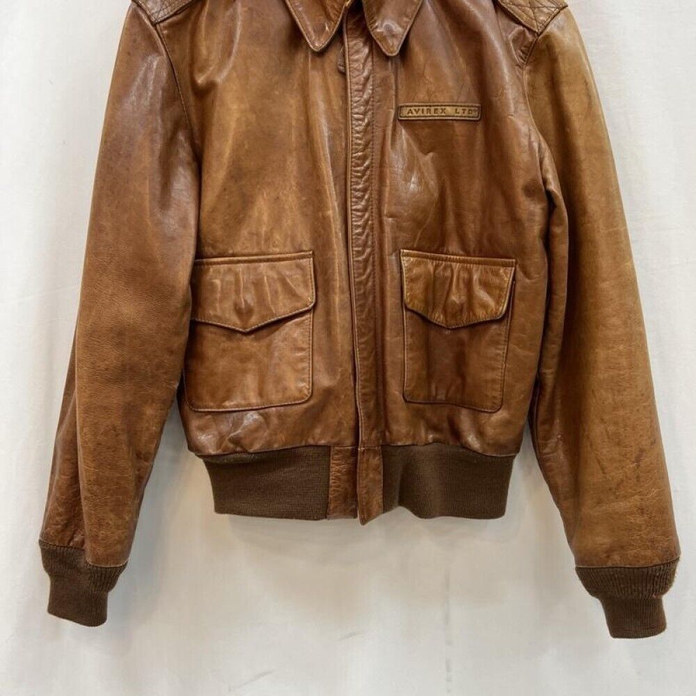 AVIREX Genuine Leather A-2 Printed Lining Leather Flight AVIREX Genuine Leather A-2 Printed Lining Leather Flight