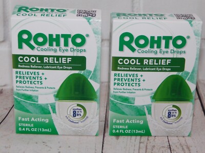 2-pack ROHTO Cool Relief Cooling Lubricant Eye Drops 13ml(x2) EXP 2/25 NEW #DB48