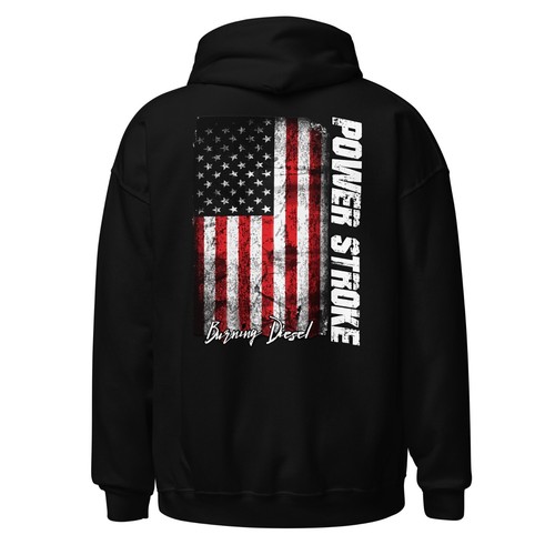 Powerstroke Hoodie, Powerstroke Diesel LKW Sweatshirt, amerikanische Flagge - Bild 9 von 10