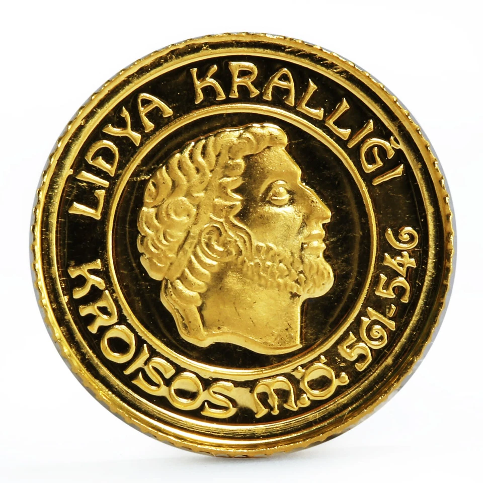 Turquía 1000000 liras Imperio Lidio serie Rey Céso moneda de oro 1997 Foto 3 de 4