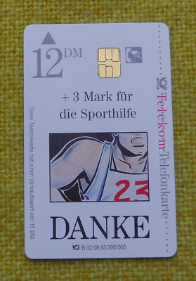 Telefonkarte Deutschl B02 von 08.93 12 DM+3 Mark Sporthilfe - voll  (31-22)