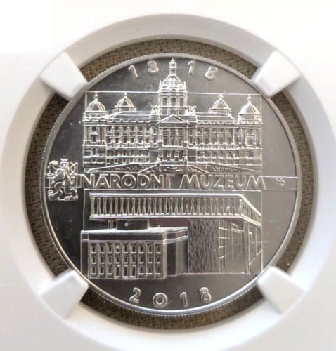 2018 NGC MS 69 Czech. Rep. 200 Korun 200th Anniversary National Museum Coin - Picture 2 of 3