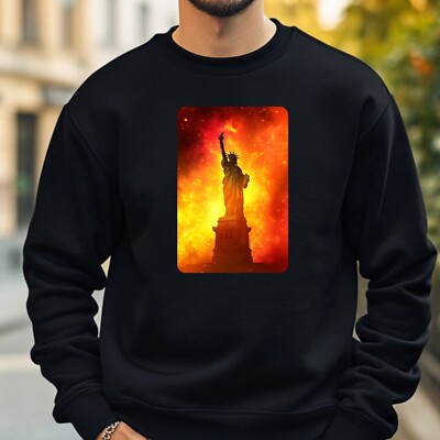 Freiheitsstatue Flame Sweatshirt Kuschelig und Perfekt für jeden Anlass Sbis4XL