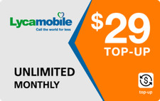 Lyca Mobile Prepaid 29 Refill Top-Up Prepaid Card ,PIN / RECHARGE