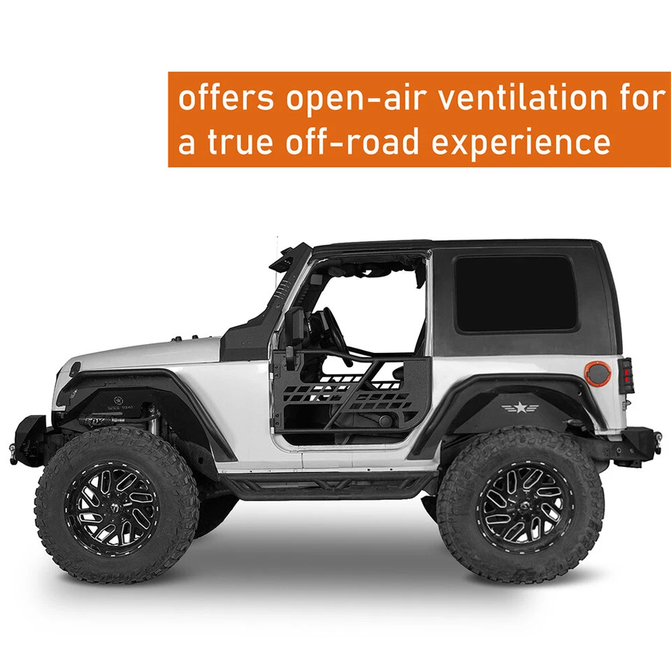 Hooke Road para Jeep Wrangler JK 2007-18 2 puertas tubo media puerta + espejo retrovisor Foto 2 de 4