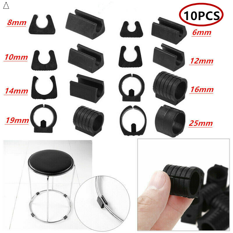 10x Chair Feet Tube Wrap Pads Non-Slip U-Type Steel Tube Clamps Floor  Protectors