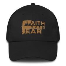 Faith Over Fear Black/Old Gold Made in America Dad Hat