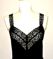 Vintage Vanity Fair Women's Black Fitted Full Slip or Nightie Size 34