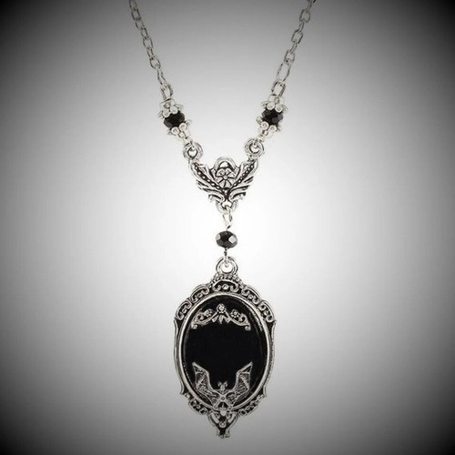 Coole Halloween Fledermaus Kette Silber Plated - Bild 1 von 3