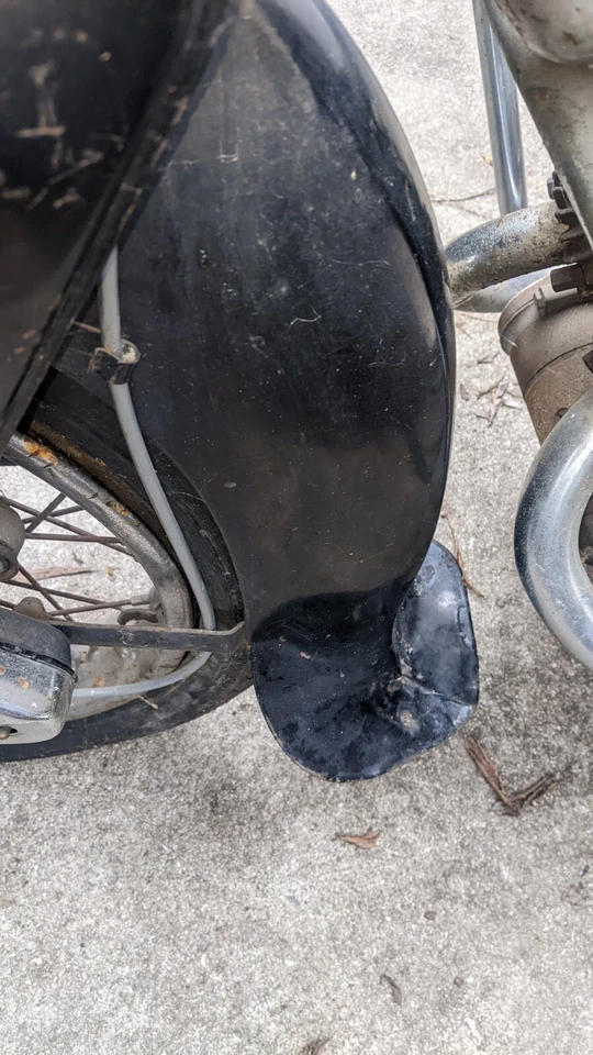 Guardabarros delantero negro Honda Benly Touring para C92 C95 CA92 CA95 CA160 NOS Foto 4 de 4