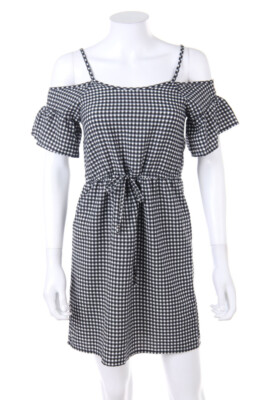 No Label Mini Dress Cold-Shoulder Checked D 36 black-white