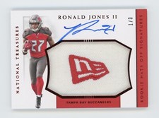 2018 National Treasures Ronald Jones II Hats Off Autograph Patch Hat RC 1/3 Bucs