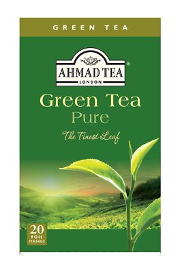AHMAD TEA Green Pur 40 g 20 Tee Beutel à 2g natürlicher Grüner Tee Geschenk Idee