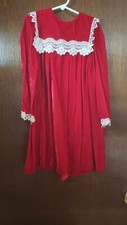 Vintage 1980's Girl's Red Velvet Dress Size 6X - great dress 