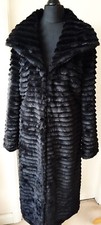 Feraud Faux Fur Black Full Length Coat Ladies Womens Size 8/10 Vgc+