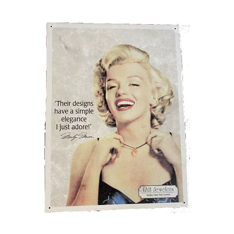 Plaque métal Marilyn Monroe une idée cadeau idéale pour les fans de cinéma