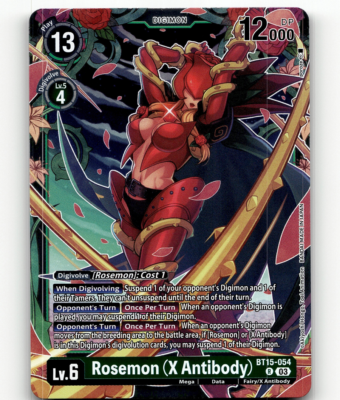 Digimon CCG Rosemon (X Antibody) BT15-054 R - Exceed Apocalypse | eBay