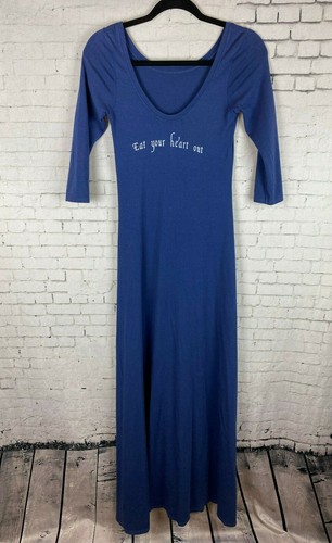 Vestido Wildfox Pequeño Para Mujer Azul Largo Maxi "Eat Your Heart Out" (AAL) - Imagen 2 de 8