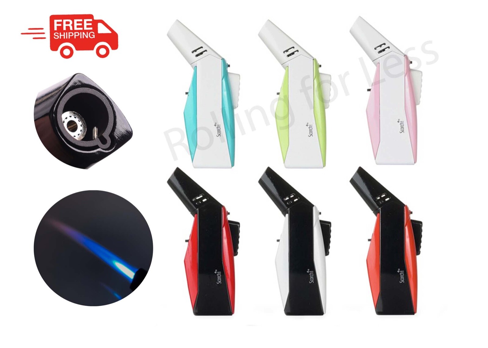 Scorch Torch Turbo Two-Tone 45 Degree Single Flame  Torch Lighter