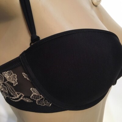 NEW様 Wacoal Black Underwire Lightly Padded #85304 Intrigue Convertible