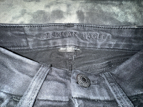 American Eagle Distressed Jegging Sz00 Short Next Level Stretch Black Jeans - Picture 7 of 10