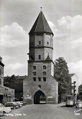 Ak G Augsburg Jakober Tor Korniger Wolkenhimmel Gebäude Fenster Turm AA13074