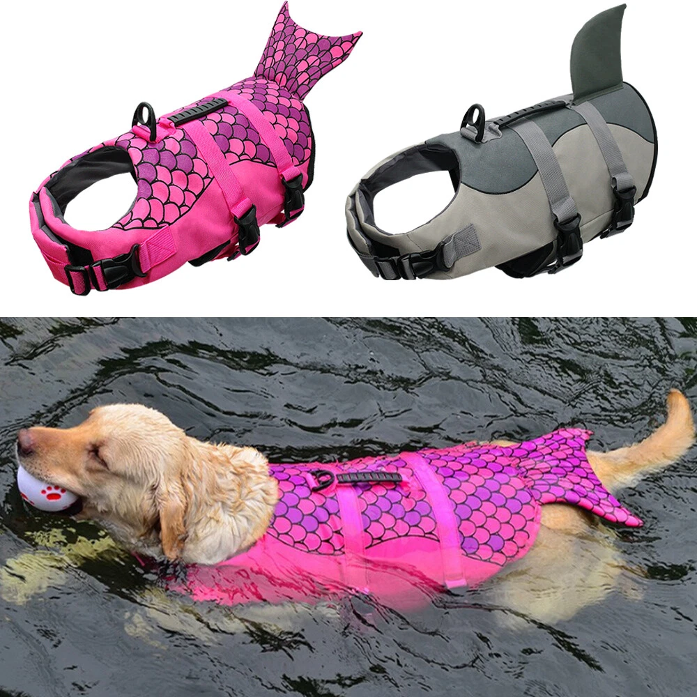 Pet Safety Dog Life Jacket Mermaid Vest Swimming Preserver Puppy Saver Coat S L