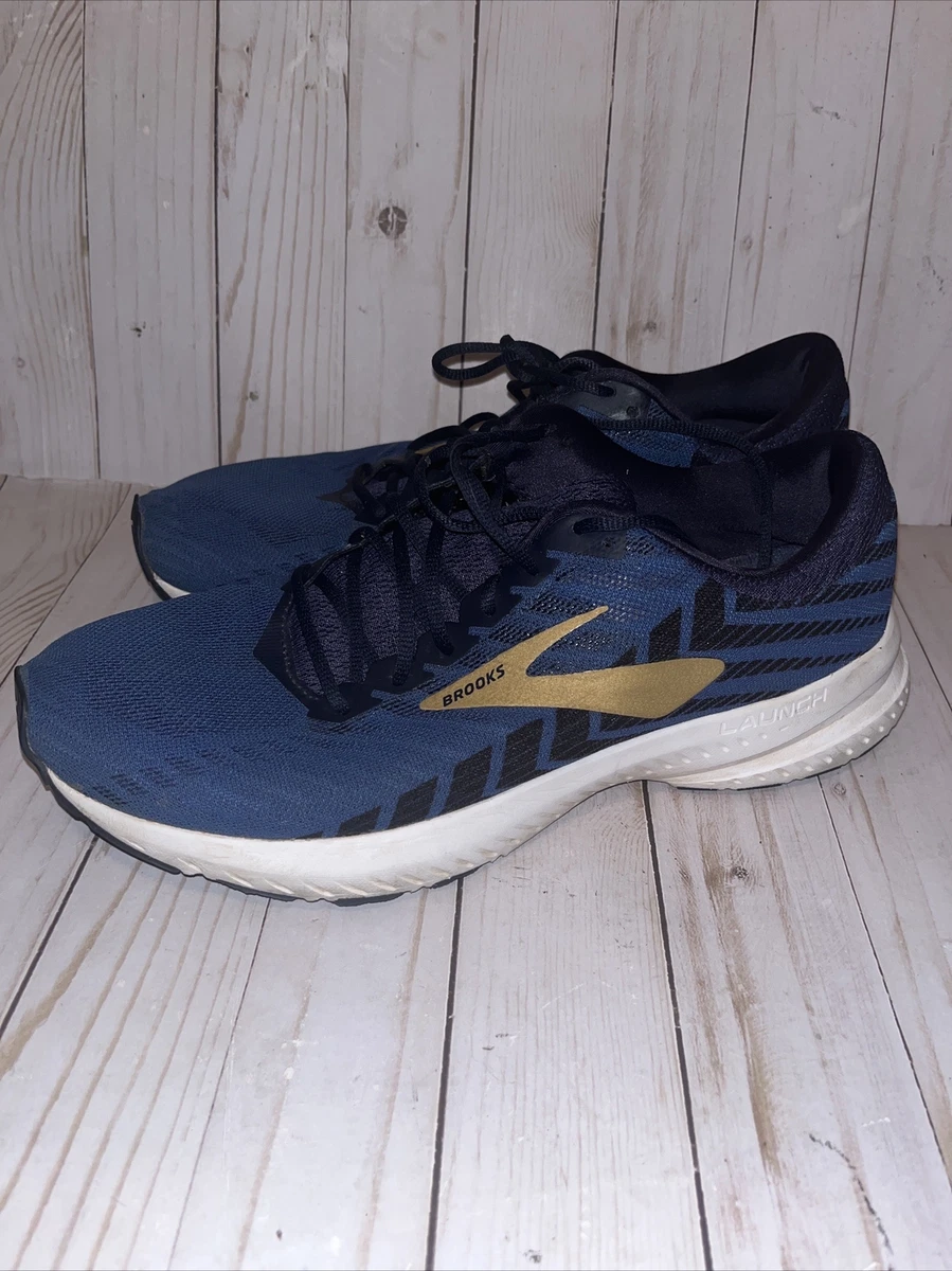 Brooks Launch 6 Mens 11 Blue Gold Running Shoes Road Sneakers