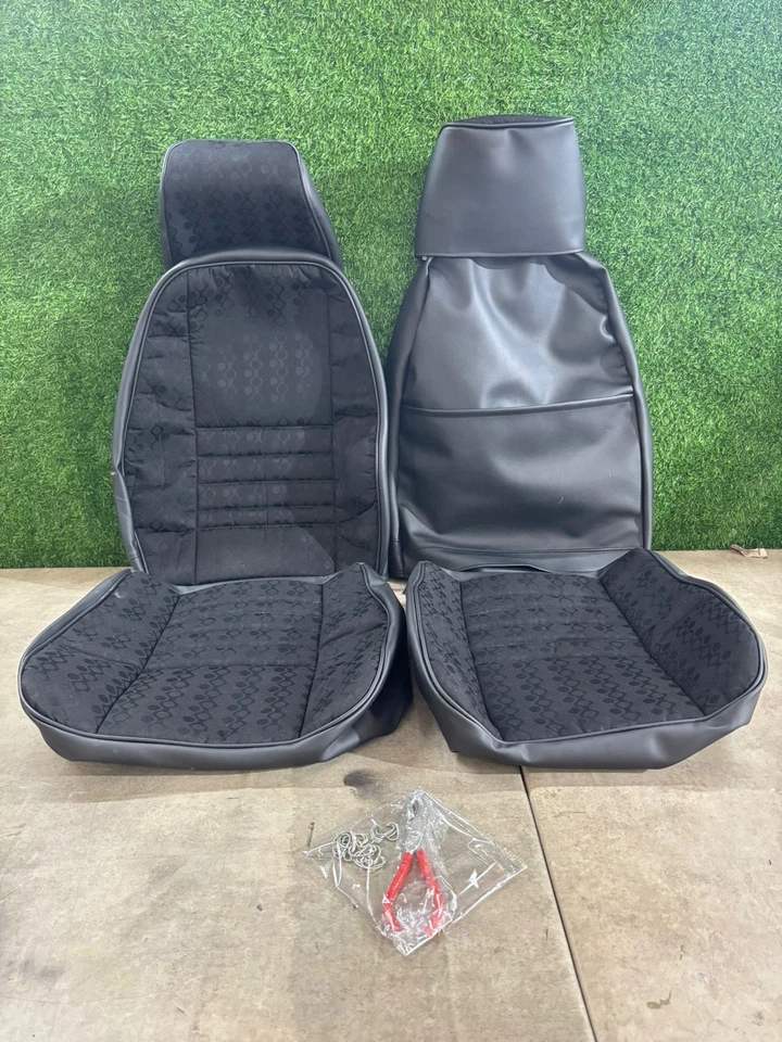 Комплект чехлов на сиденья для Suzuki Samurai - SJ410 и SJ 413 - черные плотно прилегают с фитингом - Изображение 2 из 4