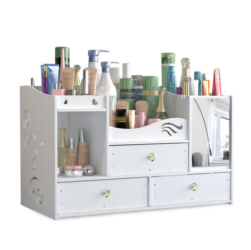 Desktop 3 Tier Makeup Case Holder Drawers Cosmetic Organizer Jewelry Storage Box - Picture 5 of 9