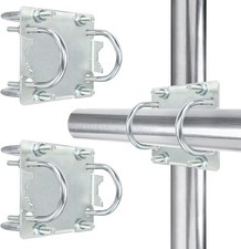 2 Sets Antenna Mast Clamp Cross-Over Bracket Kit with U Bolts for 1"-2" OD Poles