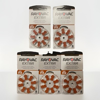 40x Rayovac Extra Size 312 Hearing Aid Batteries PR41 1.4V Zinc Air