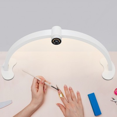 Half-moon Nail Desk Lamp 3 Color Adjustable Brightness Table Light Salon Beauty