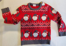 Boys Size 5T Holiday Time Red Christmas/Holiday UGLY Gnome Heavy Knit Sweater.