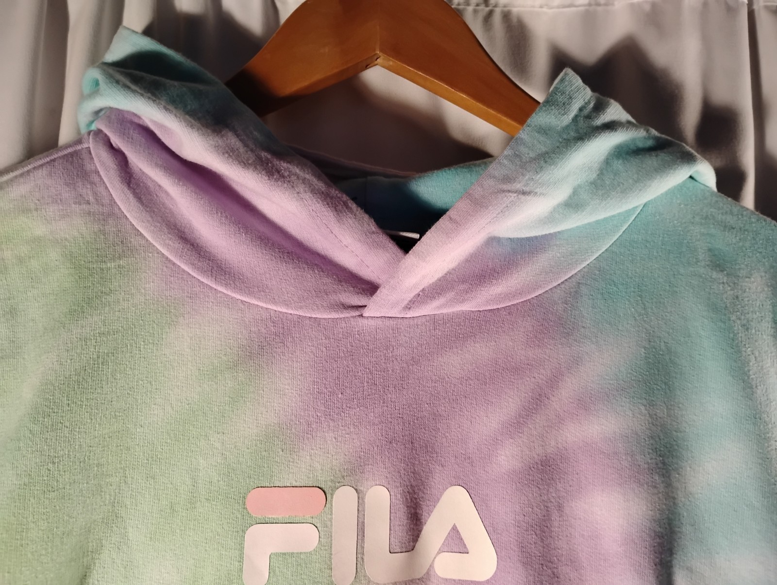 Felpa con cappuccio FILA donna XL TIE tinta unita blu