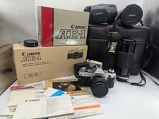    Canon AE-1 Kit Vintage 35mm Camera Original Boxes with 50mm And 75-250 Lens