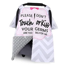 Car Seat Canopy for Babies,  2 in 1 Infant Carseat Cover Mom Nursing Grey