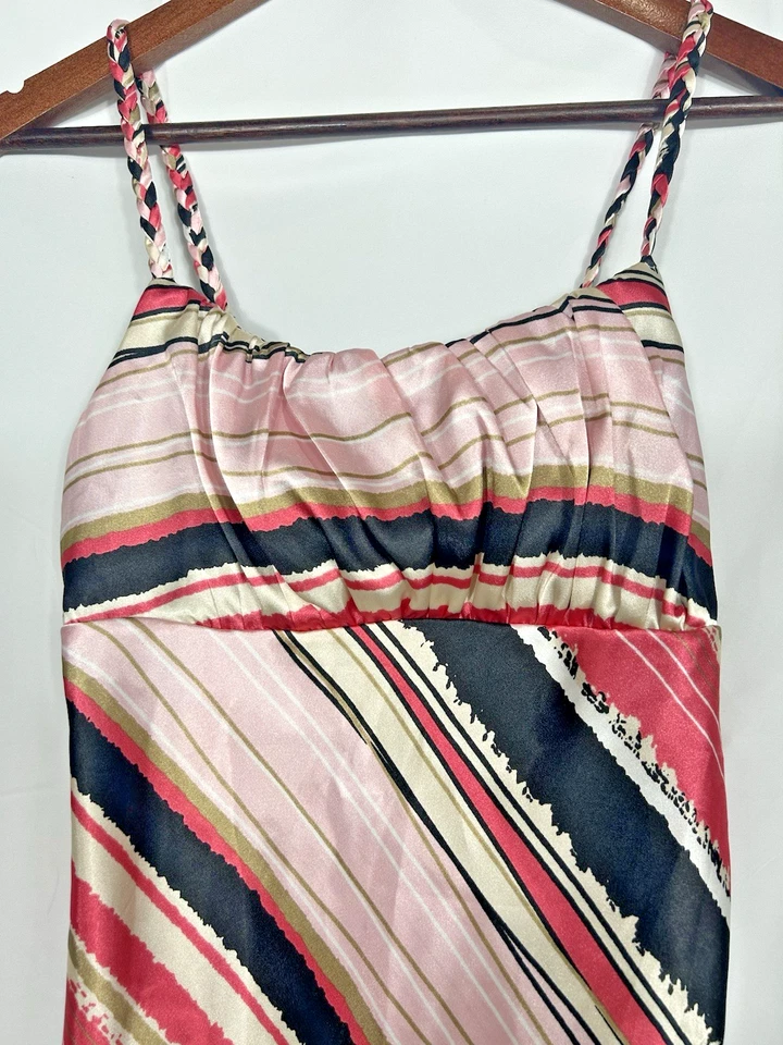 Babydoll de satén vintage para mujer Y2K talla L coqueta de hadas correa trenzada EE. UU. Foto 4 de 4