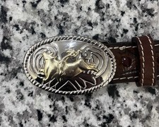 Nocona Boys Size 20 3-5 Yrs Brown Western Belt Leather
