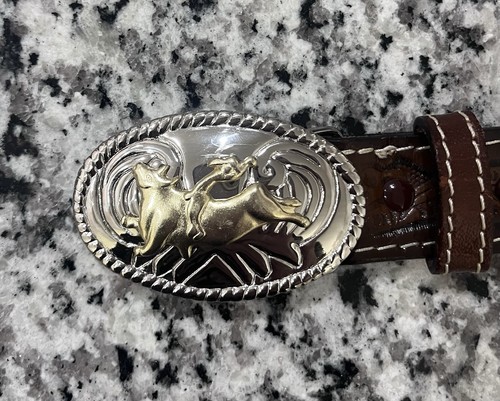 Nocona Boys Size 20 3-5 Yrs Brown Western Belt Leather