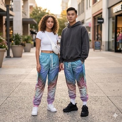 Forever 21 x Pantone Ombre Gradient Jogger Pants Blue Pink Purple Wms L / Men S