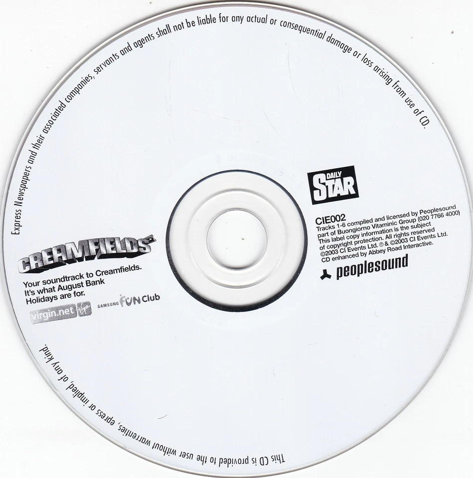 CREAMFIELDS ( DAILY STAR Newspaper CD ) - Bild 3 von 3