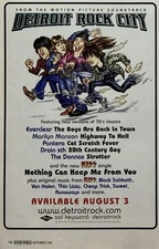 1999 Detroit Rock City Soundtrack Promo Magazine Page Print Ad