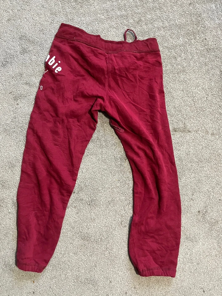 Pantalones deportivos de pierna recta rojos con logotipo de abercrombie para niños talla grande Foto 3 de 4