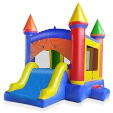 Commercial Castle Bounce House for Kids, Inflatable Bouncer with Water Slide