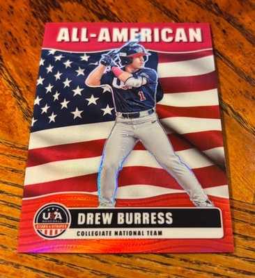 Drew Burress 2026 PANINI STARS & STRIPES PRIZM USA ALL-AMERICAN RED PRIZM /199