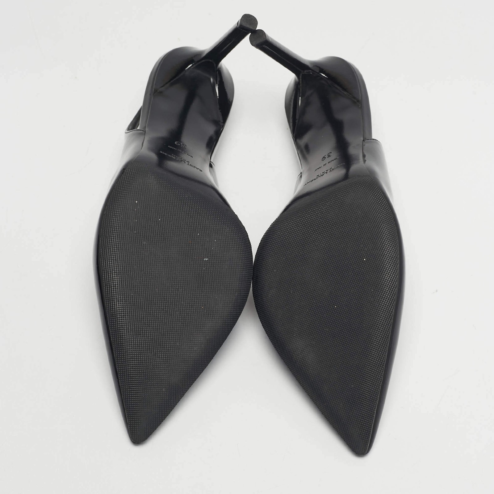 Saint Laurent Anja Size 39 Black Patent Leather Slimgback Pumps thumbnail 6