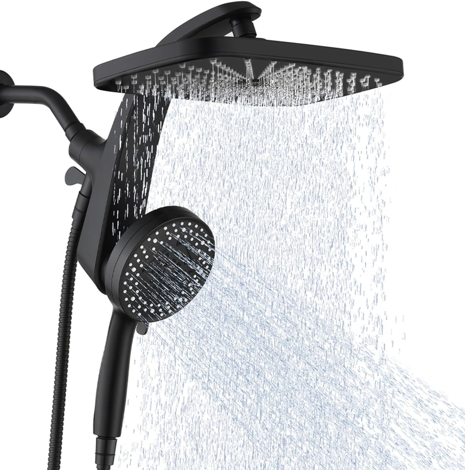 High Pressure Rain Shower Head w/ Handheld 10-Spray Combo Detachable Jets
